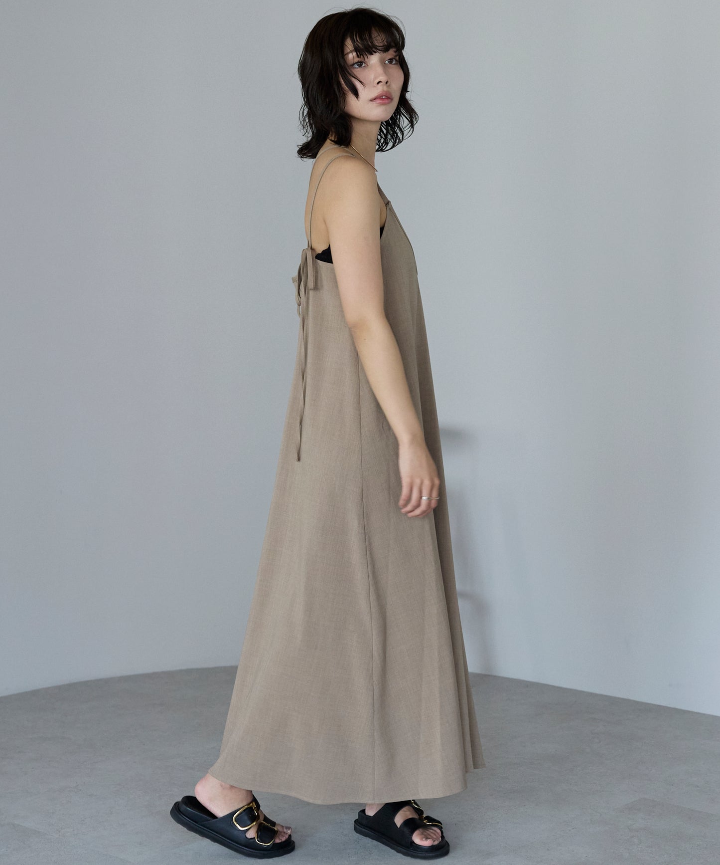 Double strap camisole dress　ダブルストラップキャミワンピース