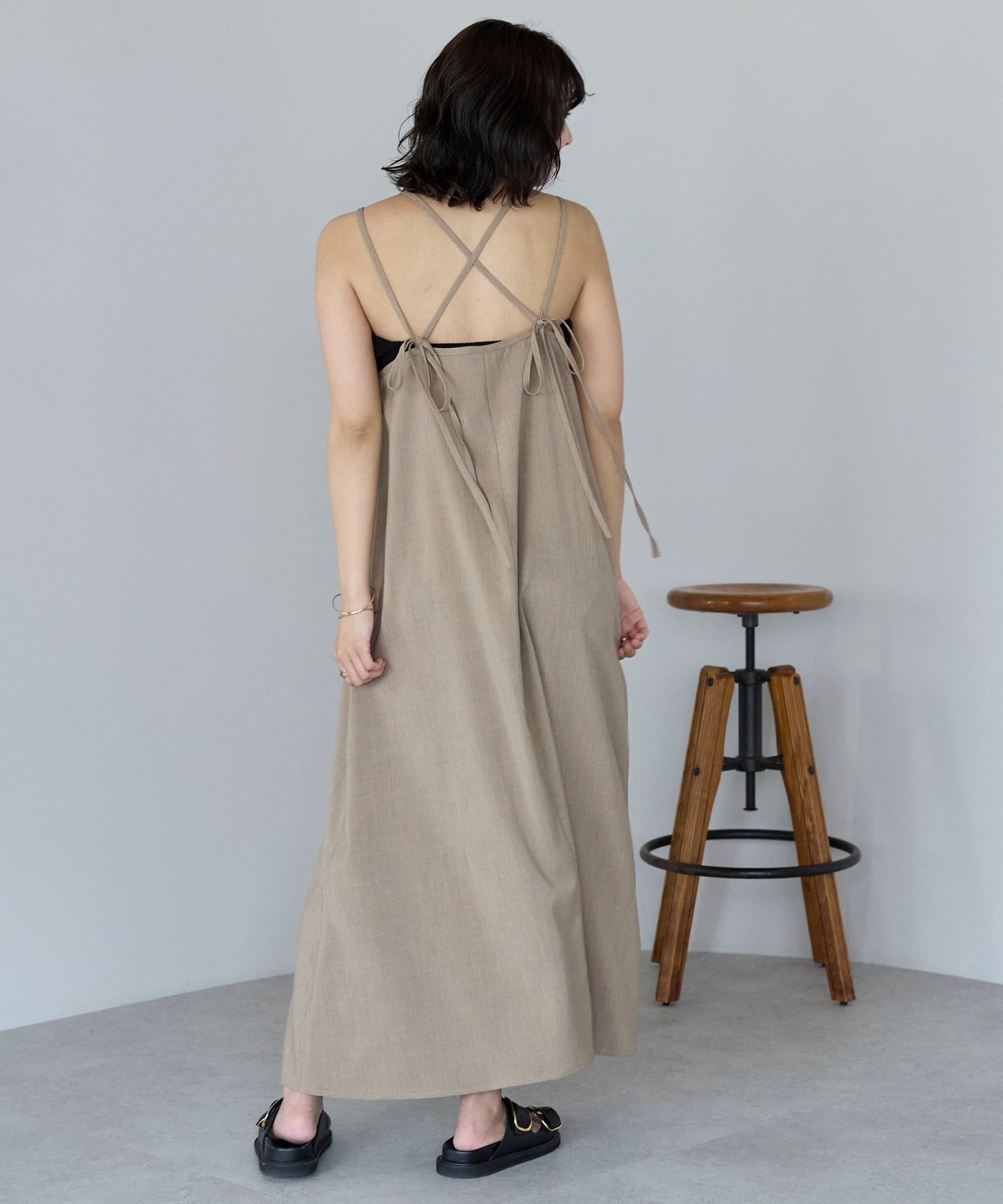 Double strap camisole dress　ダブルストラップキャミワンピース