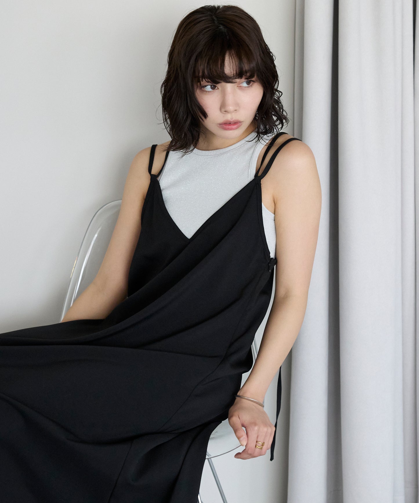 Double strap camisole dress　ダブルストラップキャミワンピース