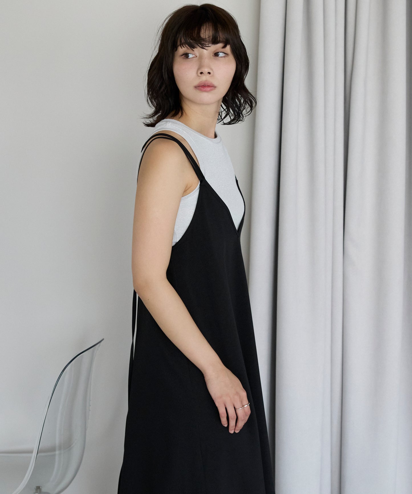 Double strap camisole dress　ダブルストラップキャミワンピース