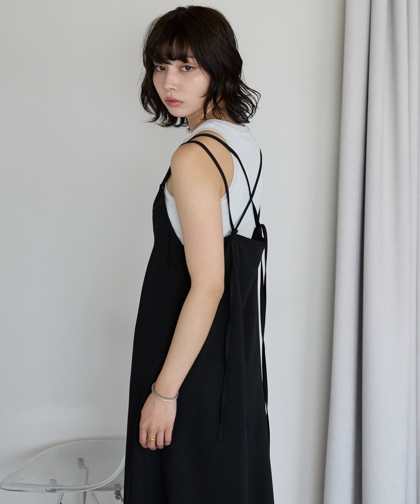 Double strap camisole dress　ダブルストラップキャミワンピース