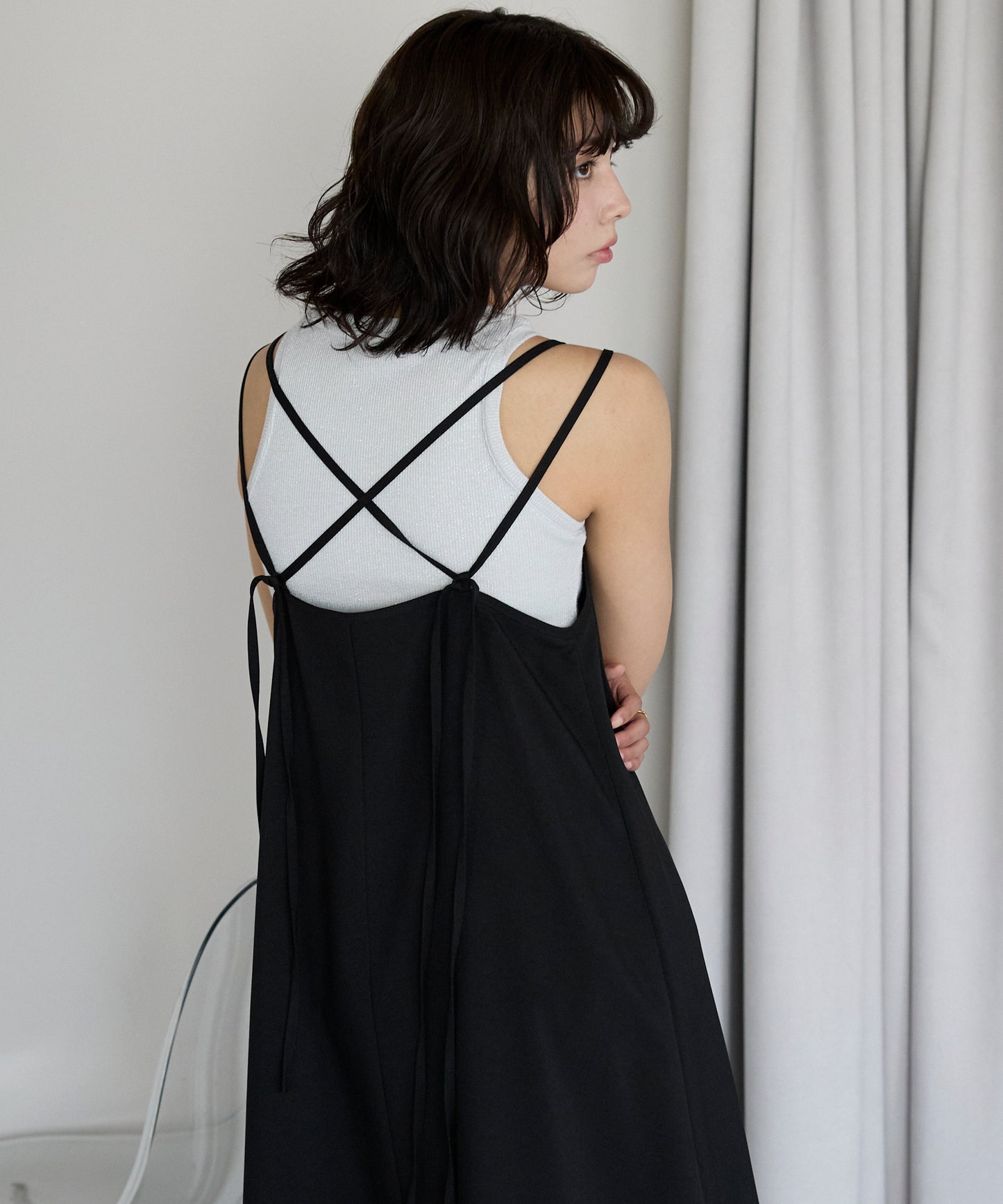 Double strap camisole dress　ダブルストラップキャミワンピース
