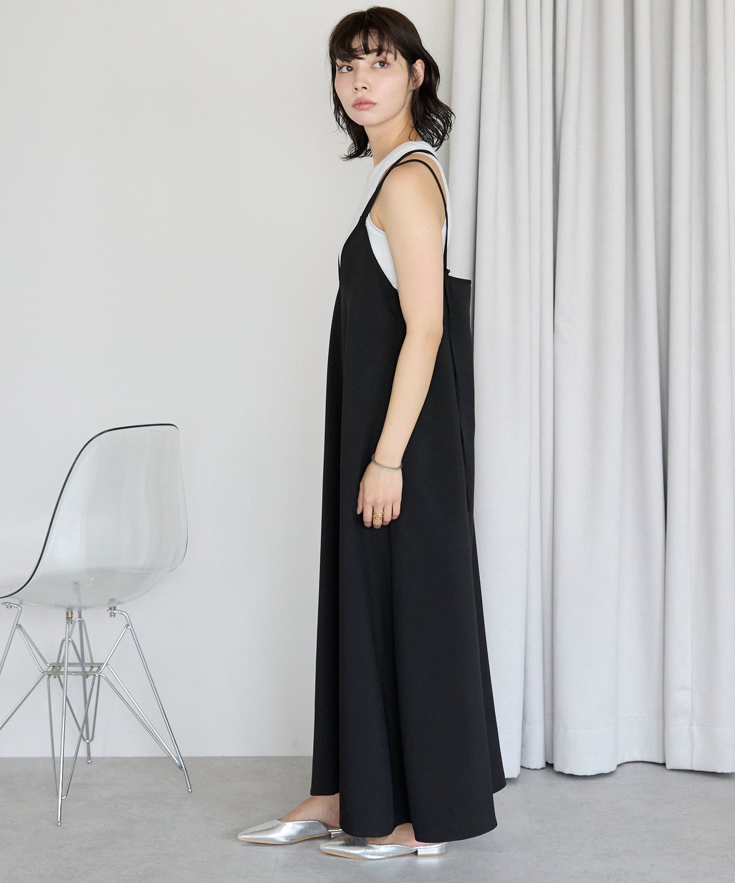 Double strap camisole dress　ダブルストラップキャミワンピース