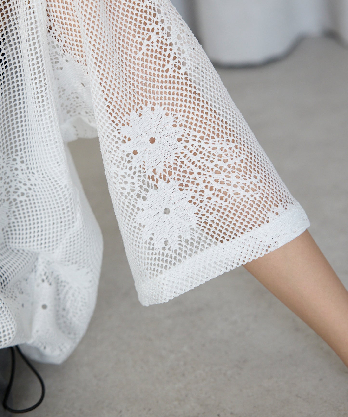 Flower mesh skipper tops フラワーメッシュスキッパートップス