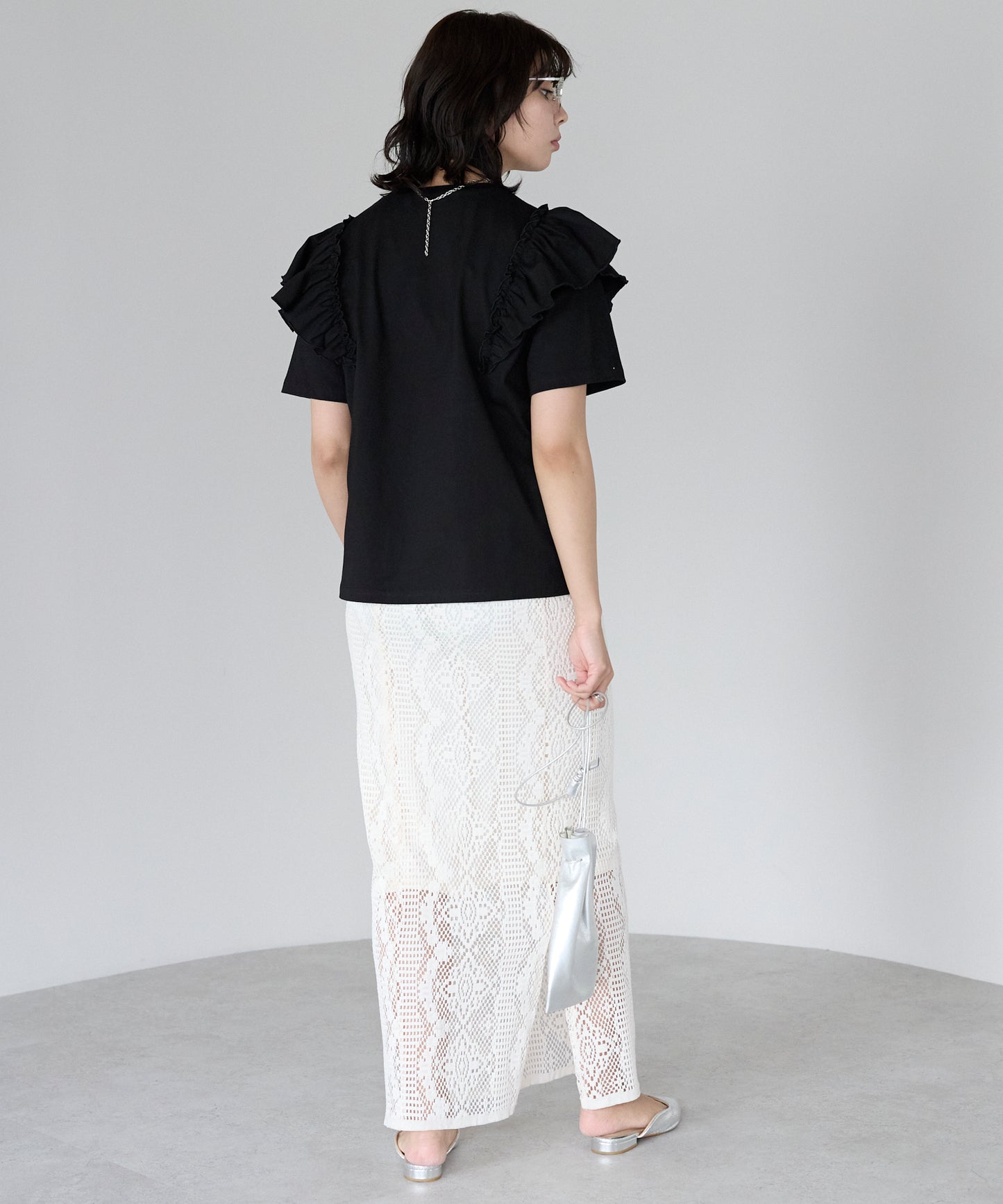 Shoulder frill T-shirt ショルダーフリルT
