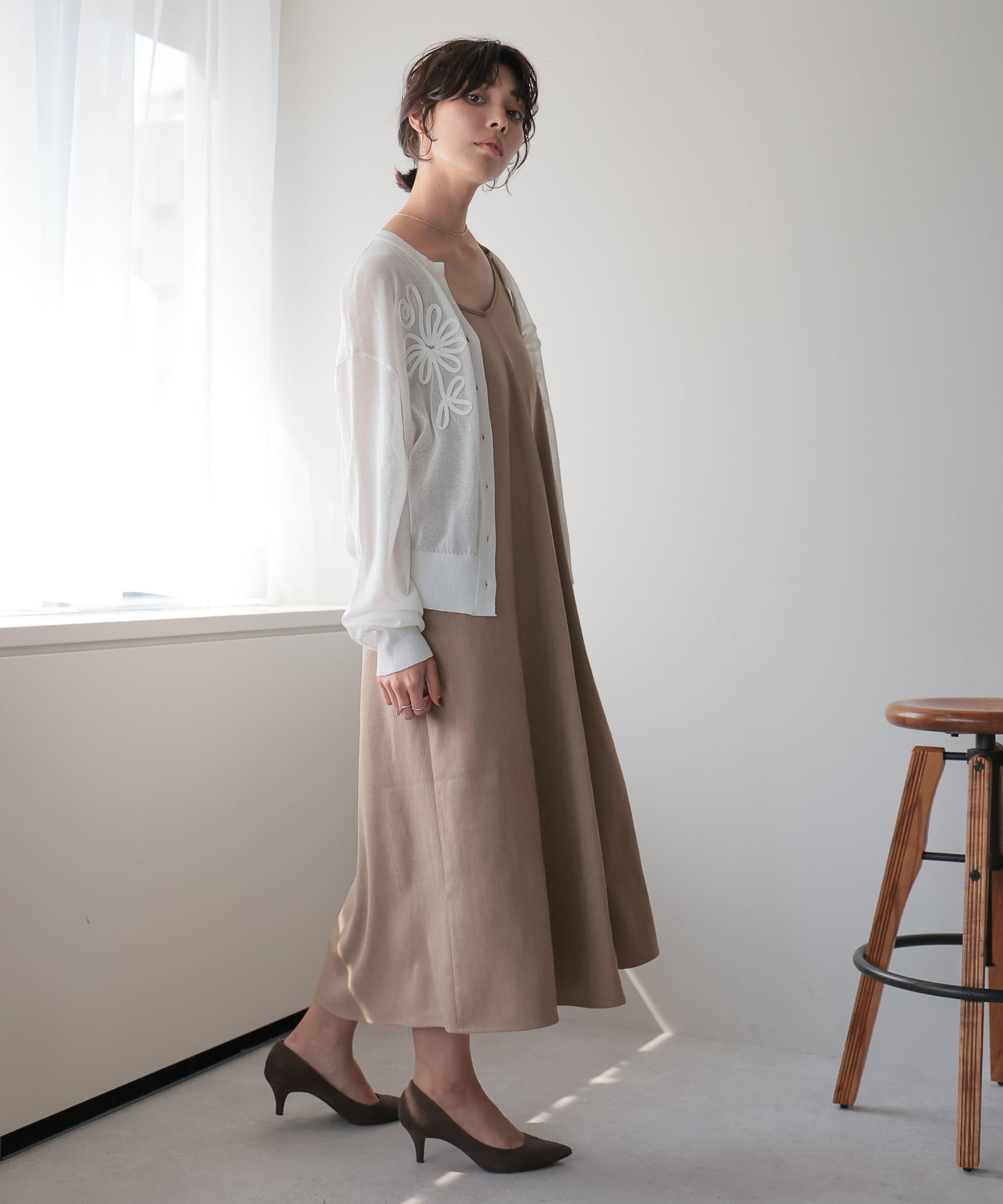 Sheer Embroidery Cardigan／シアー刺繍カーディガン