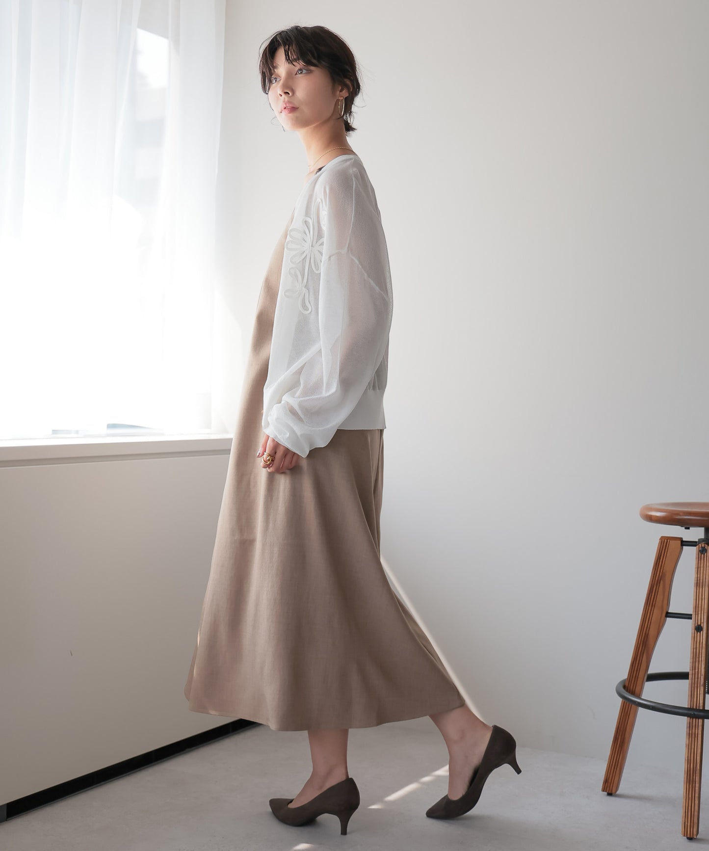 Sheer Embroidery Cardigan／シアー刺繍カーディガン
