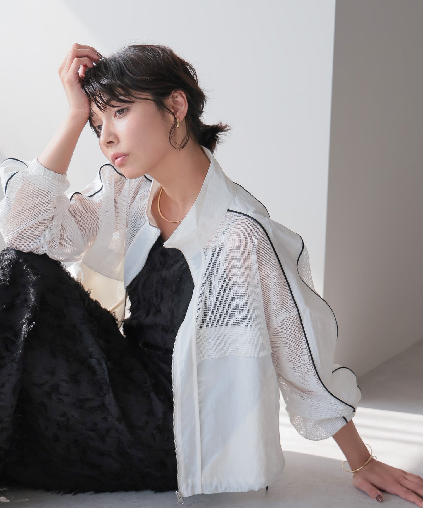 Mixed-Material Track Jacket　異素材トラックジャケット
