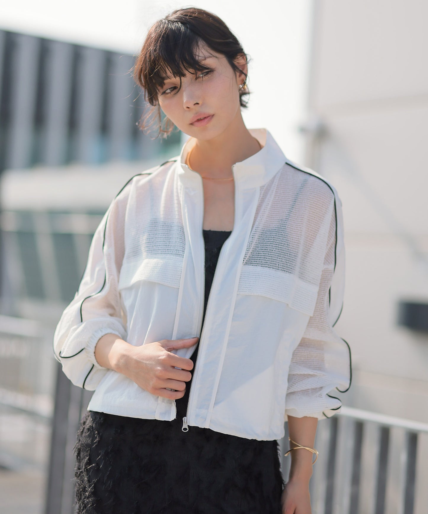 Mixed-Material Track Jacket　異素材トラックジャケット