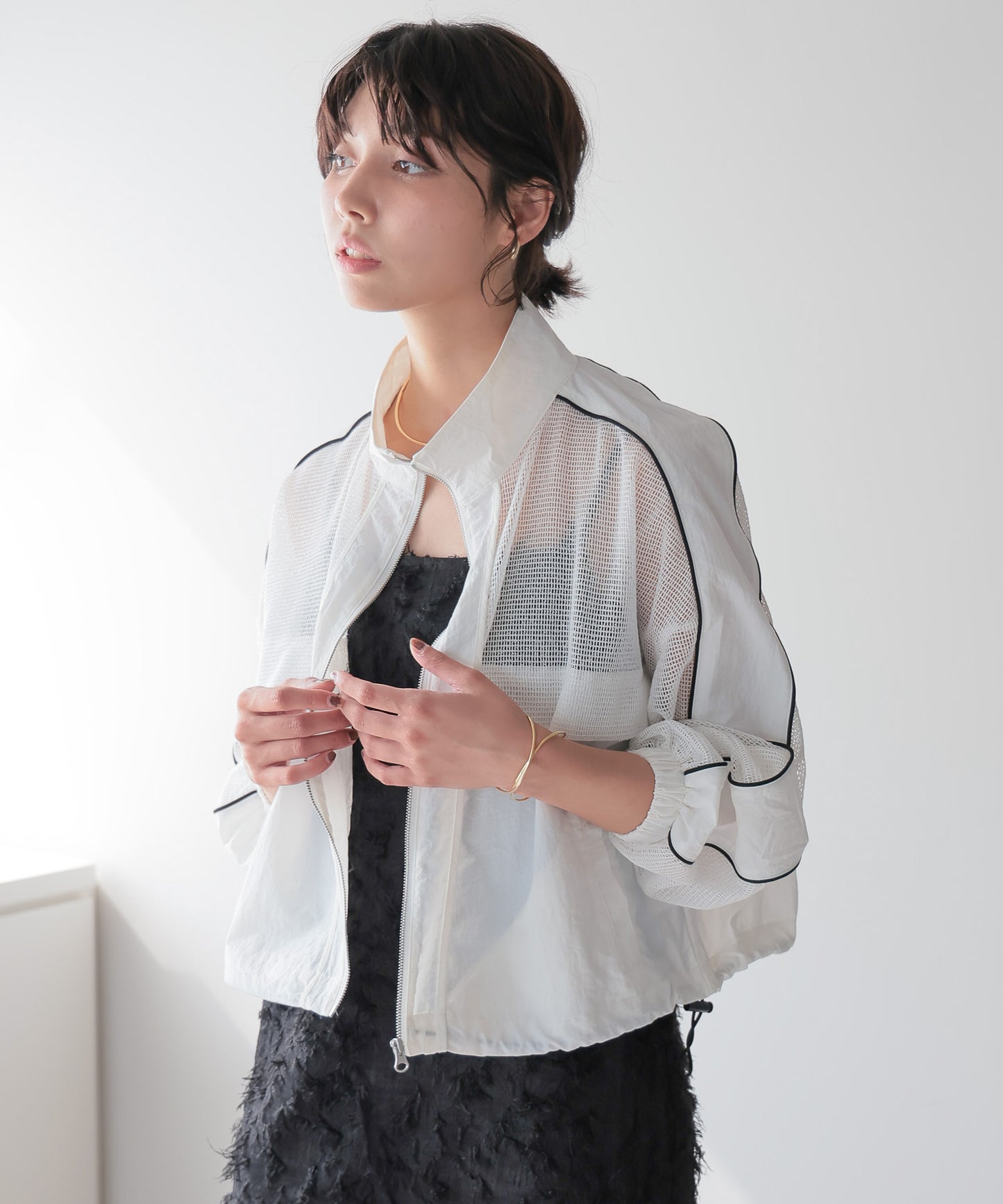 Mixed-Material Track Jacket　異素材トラックジャケット