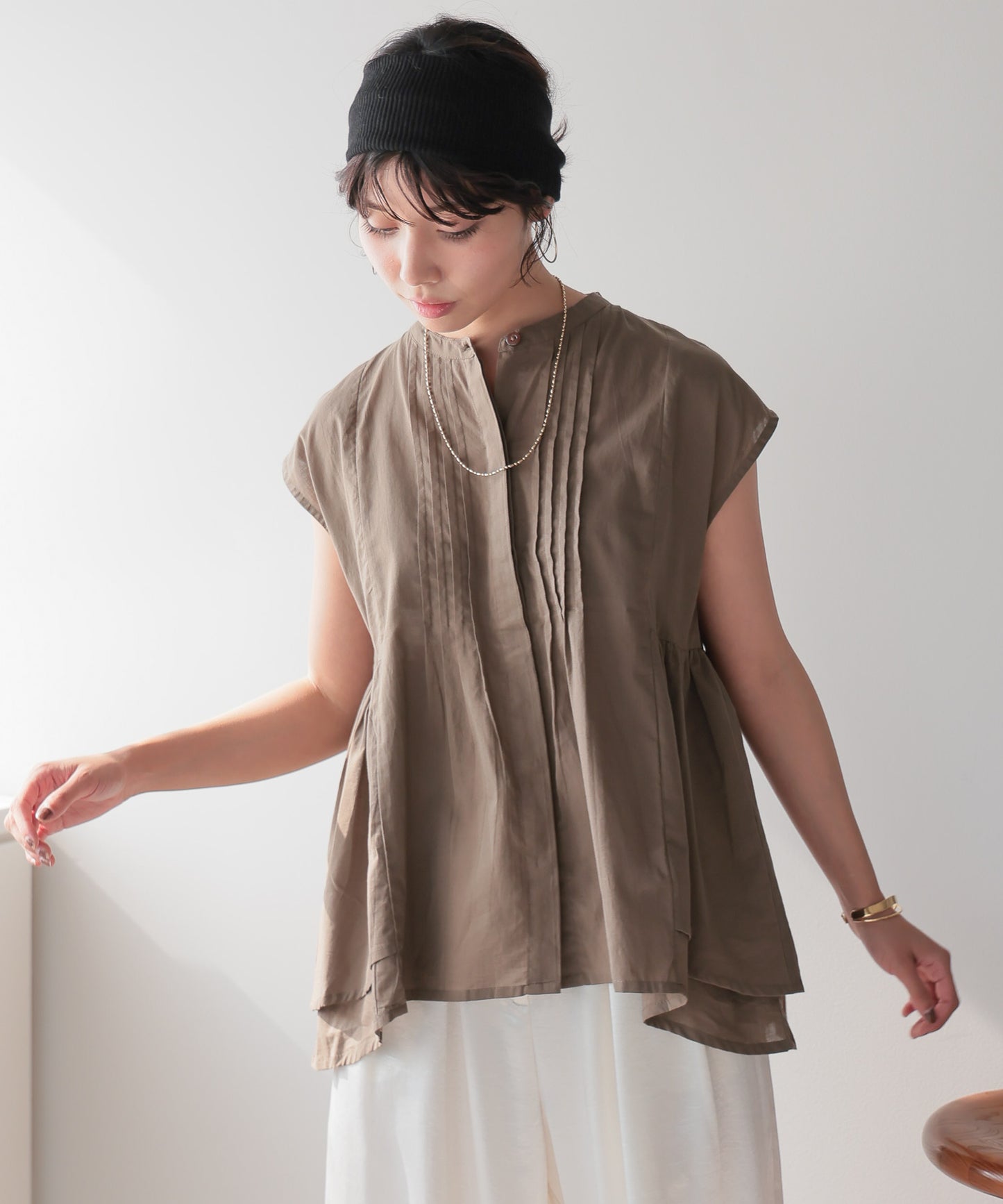Pin Tuck Peplum Blouse｜ピンタックペプラムブラウス