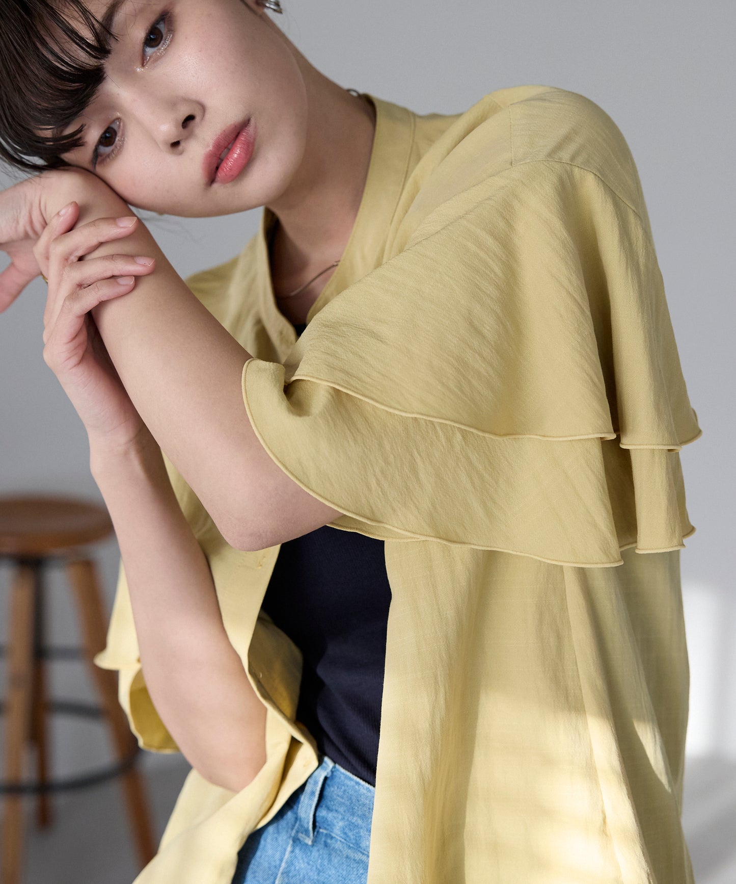Layered frill shirt　レイヤードフリルシャツ
