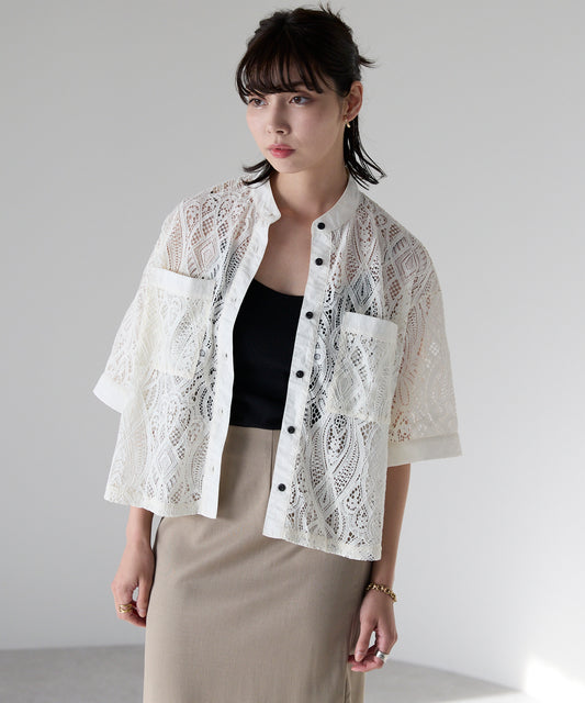 Cropped lace shirt クロップドレースシャツ