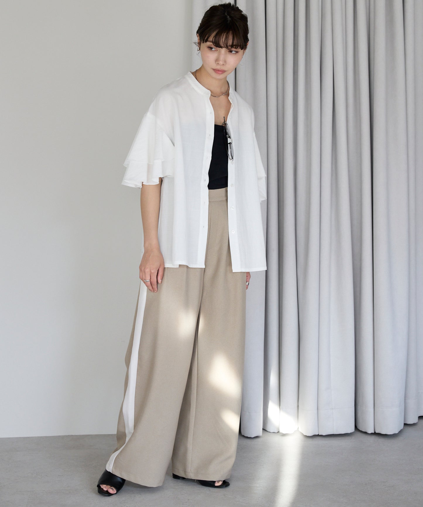 Layered frill shirt　レイヤードフリルシャツ