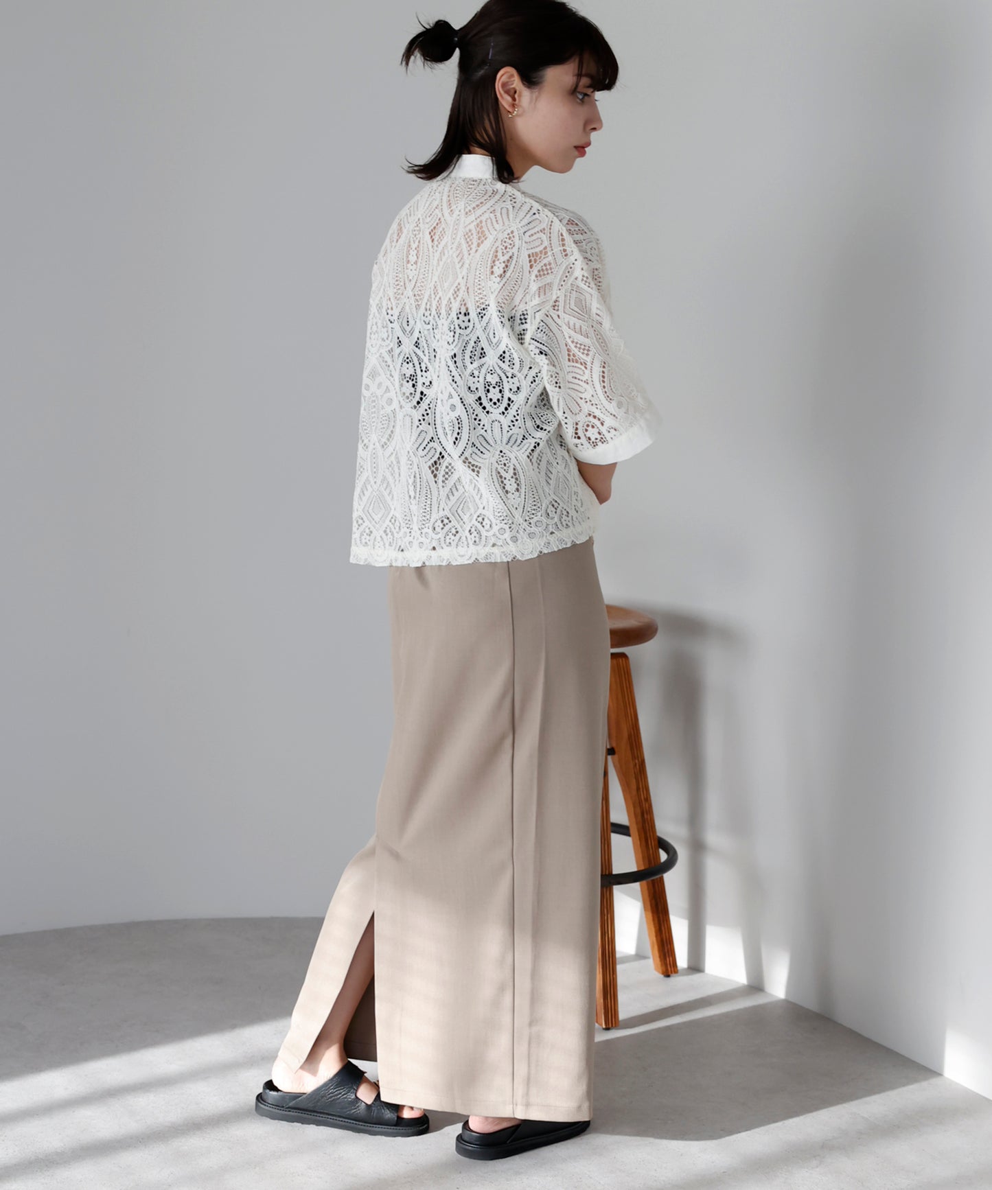 Cropped lace shirt クロップドレースシャツ