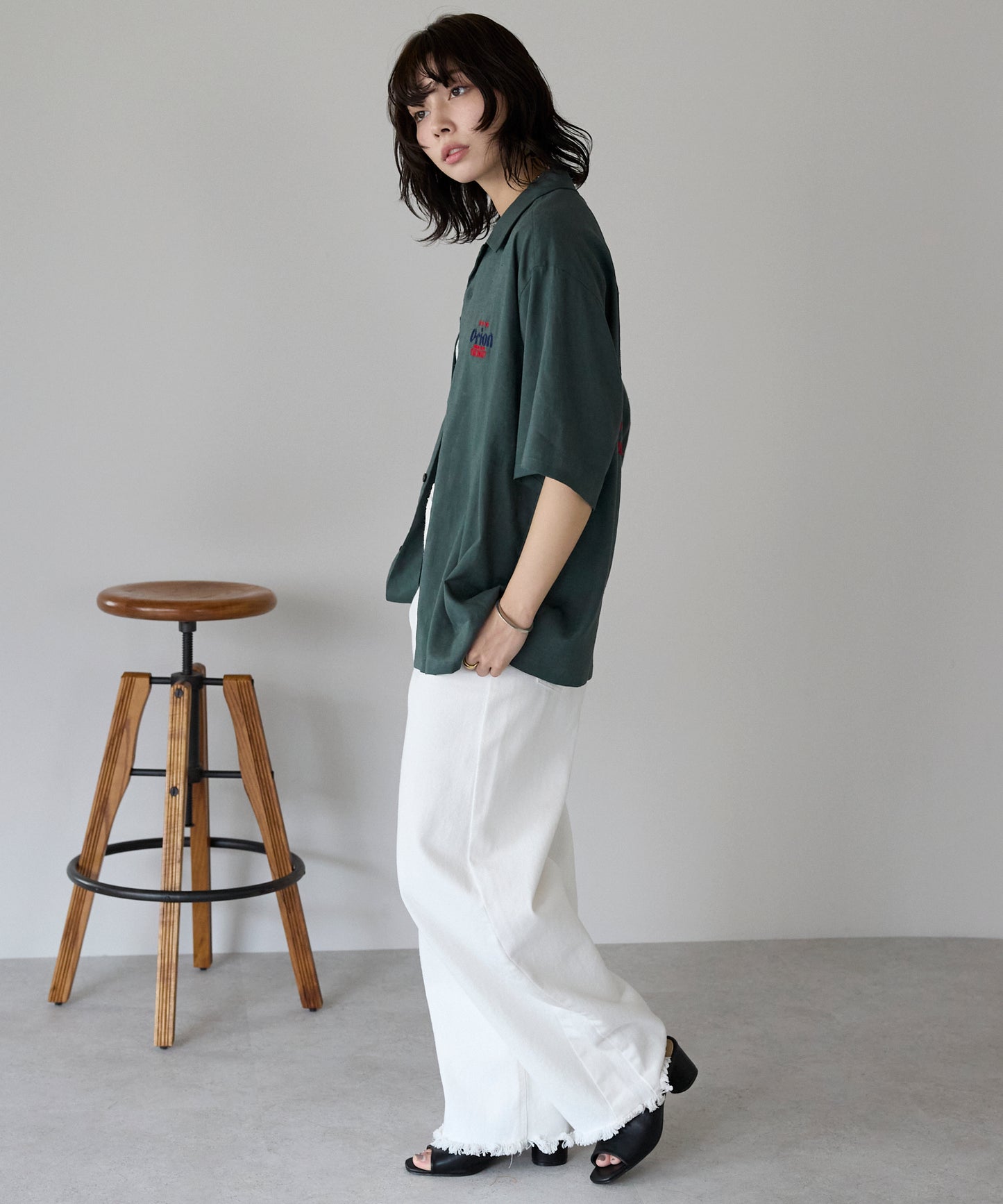 Orion Beer Embroidered Shirt　オリオンビール刺繍半袖開襟シャツ