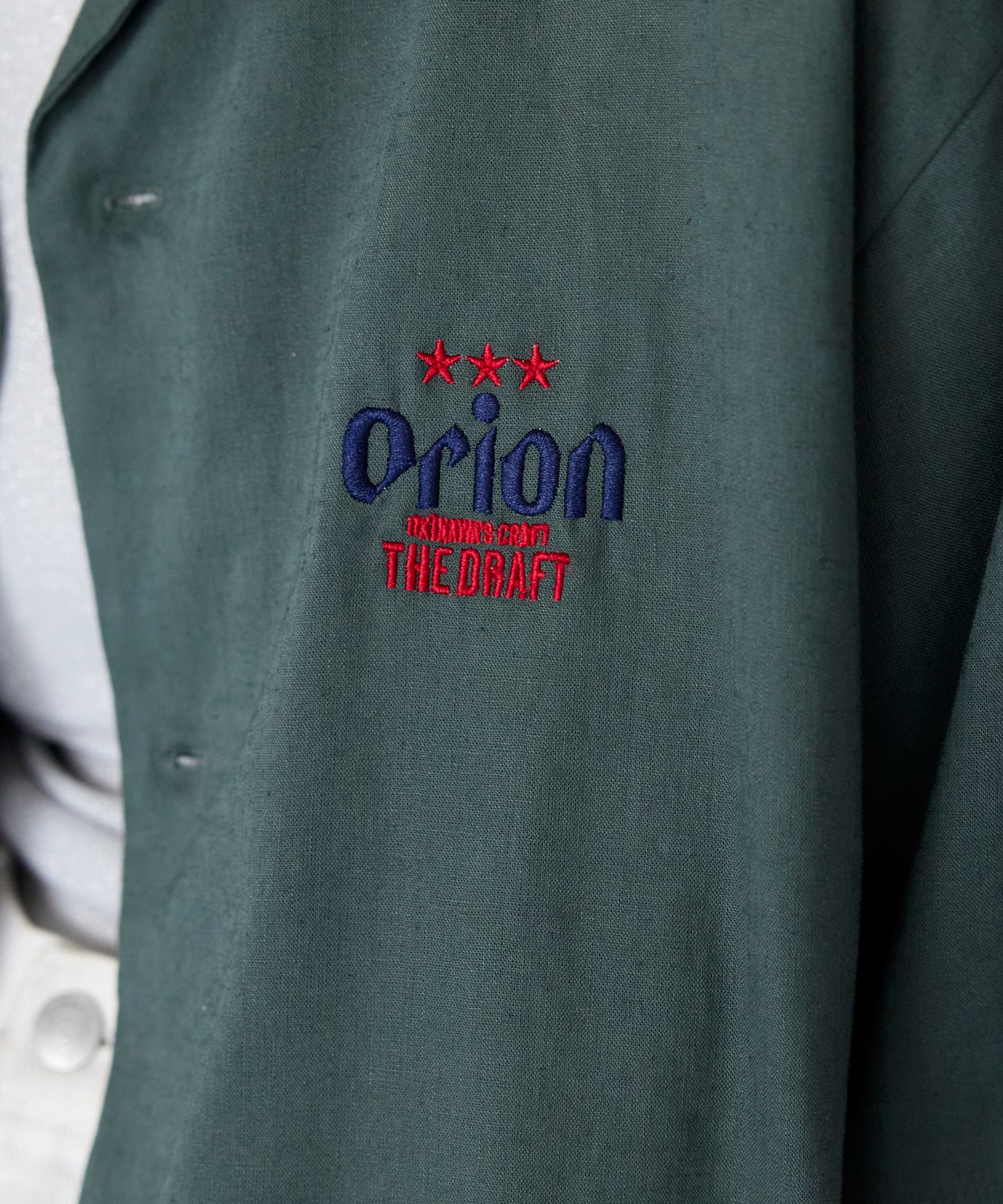 Orion Beer Embroidered Shirt　オリオンビール刺繍半袖開襟シャツ
