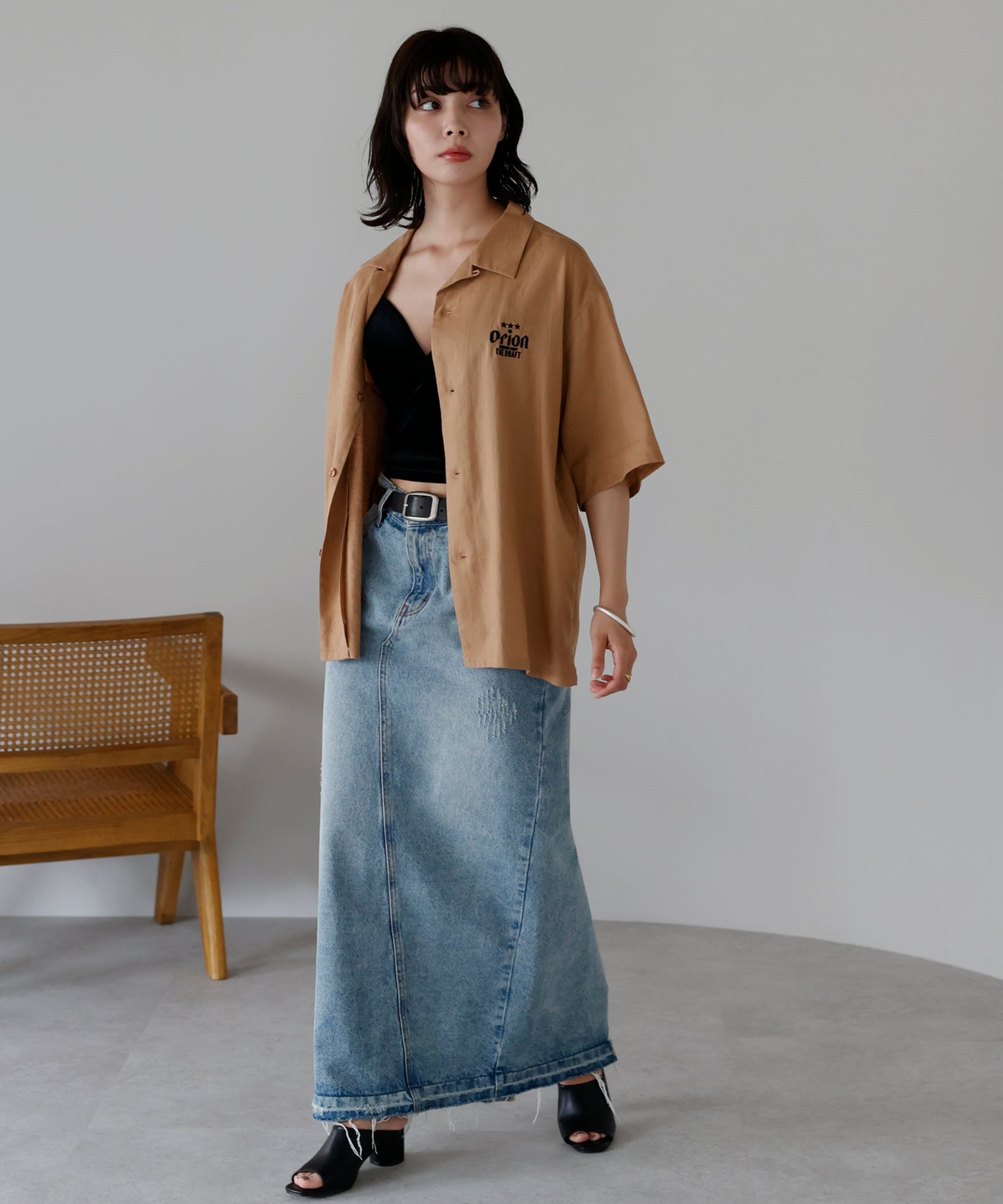 Orion Beer Embroidered Shirt　オリオンビール刺繍半袖開襟シャツ