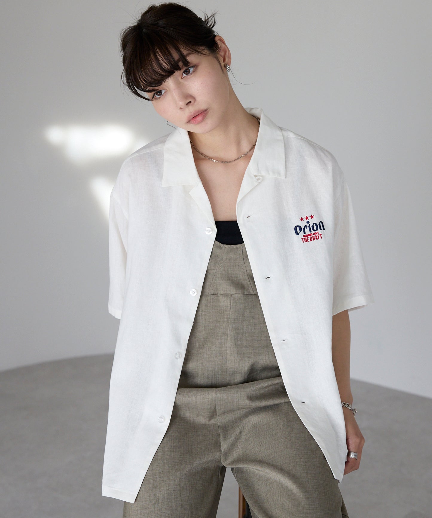 Orion Beer Embroidered Shirt　オリオンビール刺繍半袖開襟シャツ