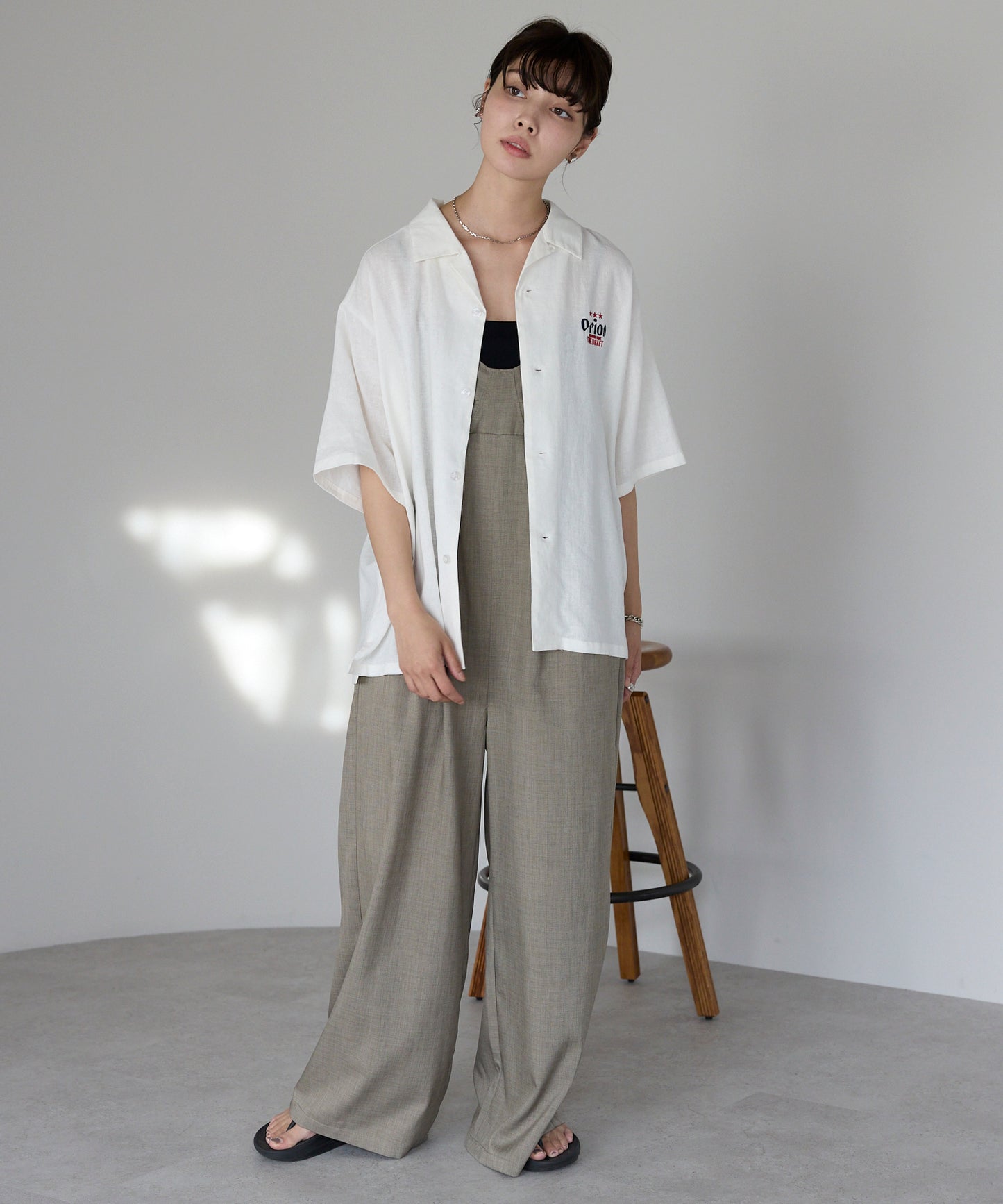 Orion Beer Embroidered Shirt　オリオンビール刺繍半袖開襟シャツ