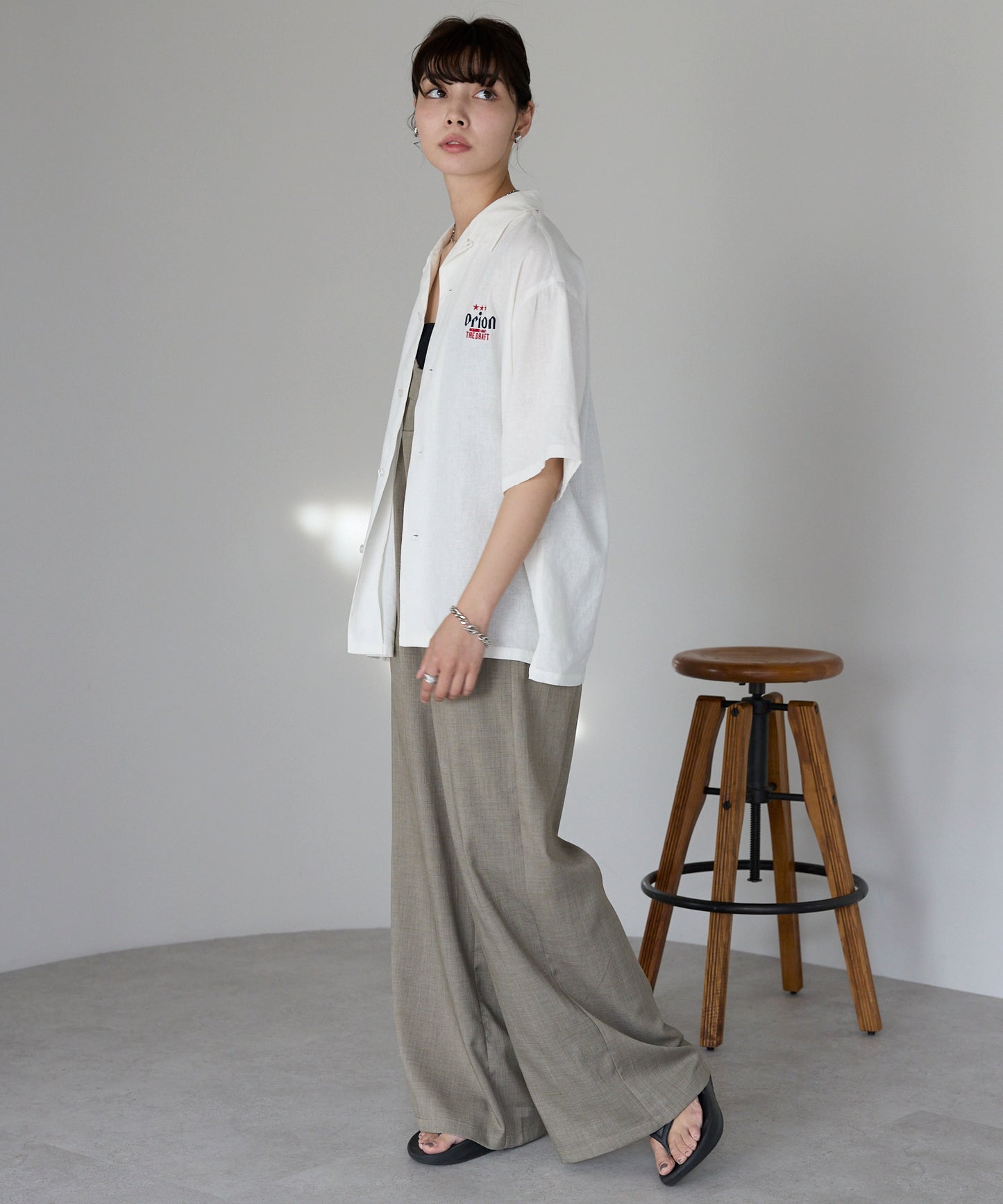 Orion Beer Embroidered Shirt　オリオンビール刺繍半袖開襟シャツ